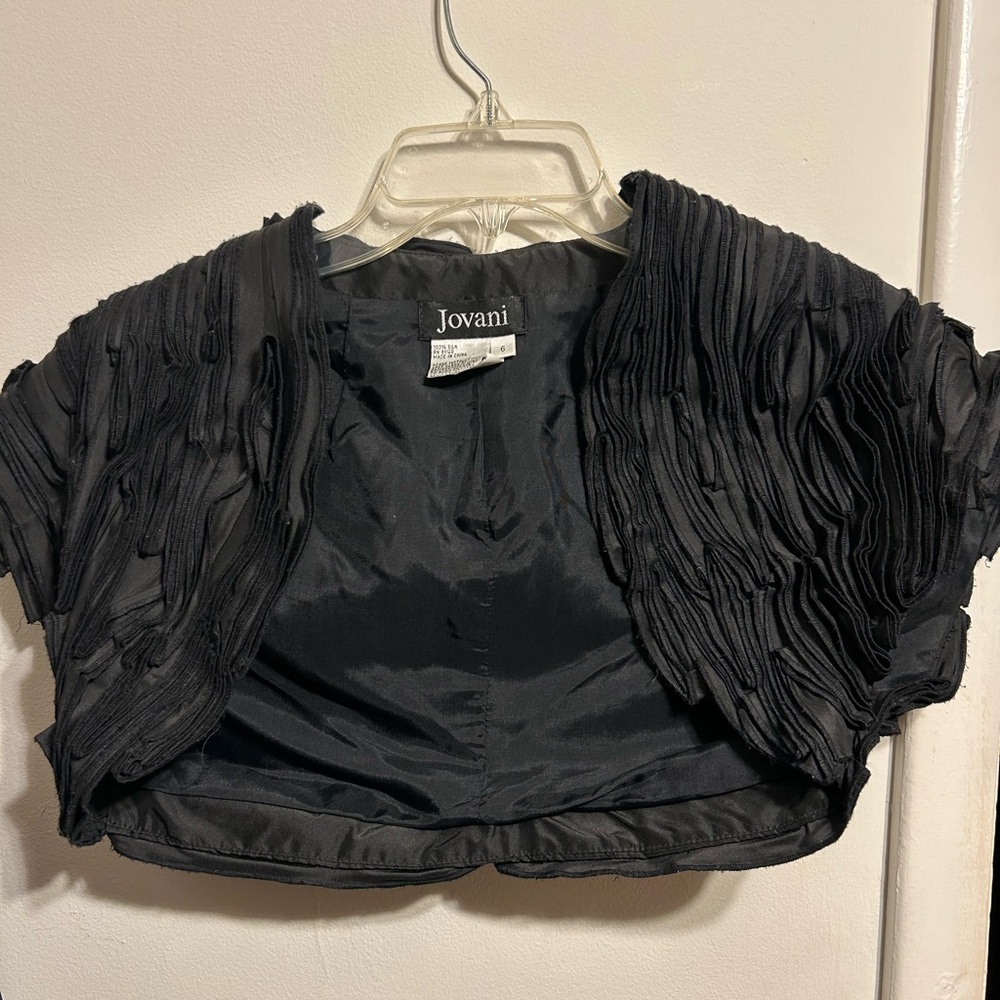 Jovani Black Silk Jacket